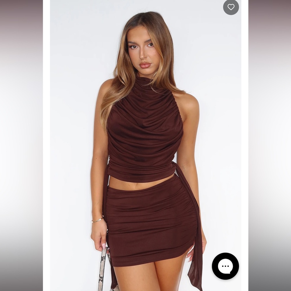 White Fox Amara Grace Mini Skirt Chocolate